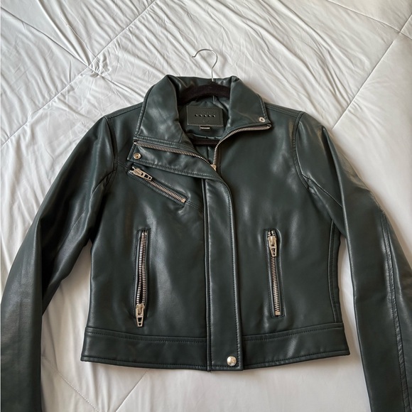Blank NYC Jackets & Blazers - Blank NYC Dark Green Leather Jacket
